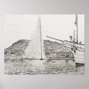 Genève Fontän och fritidsbåten 2011 Poster