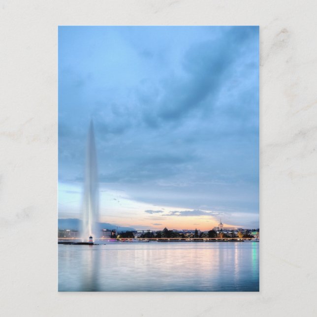 Genève fontän, Schweiz Vykort (Framsida)