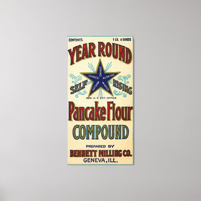 Genève Illinois Bennett Milling Company Fox River Canvastryck (Framsida)