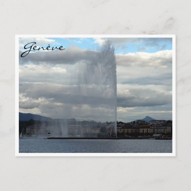 genève jet d'eau vykort (Framsida)