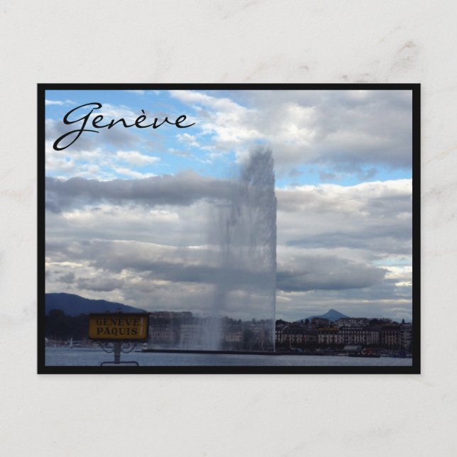 genève jet d'eau vykort (Framsida)