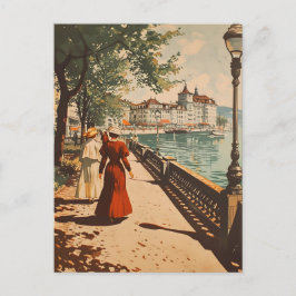 Genève Lakeside Vintage Vykort