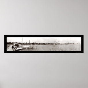 Genève NY Waterfront Photo 1909 Poster
