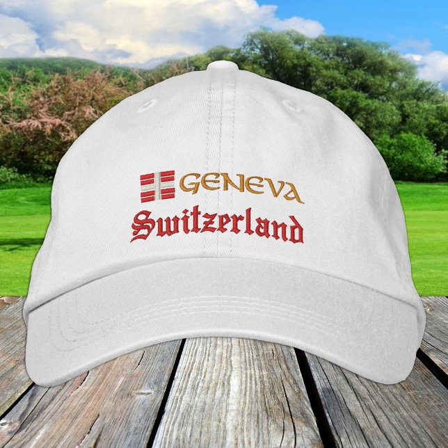 Genève och Schweiz mode/Schweiz Flagga Broderad Keps (Skapare uppladdad)