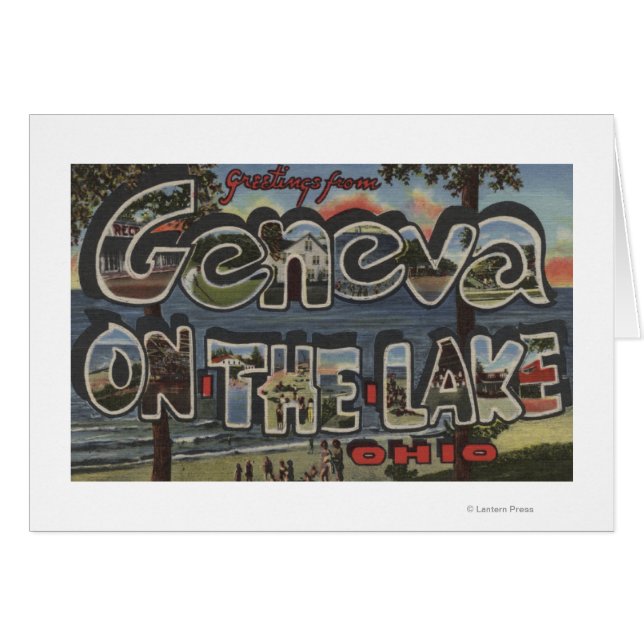 Genève-på-Sjö, Ohio-stora Brev-scener Hälsningskort (Framsidan Horizontal)