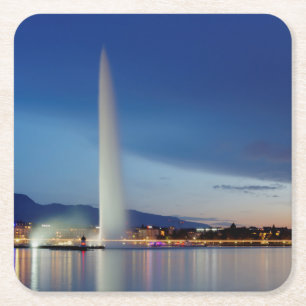 Genève panorama, Schweiz Underlägg Papper Kvadrat