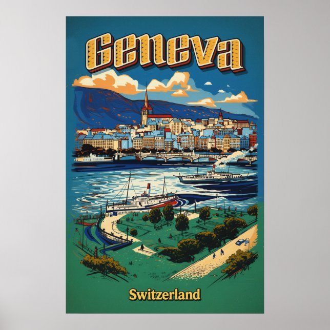 Geneve Schweiz Affisch  (Framsidan)