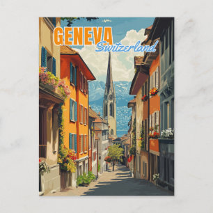 Genève Schweiz Alperna Vykort