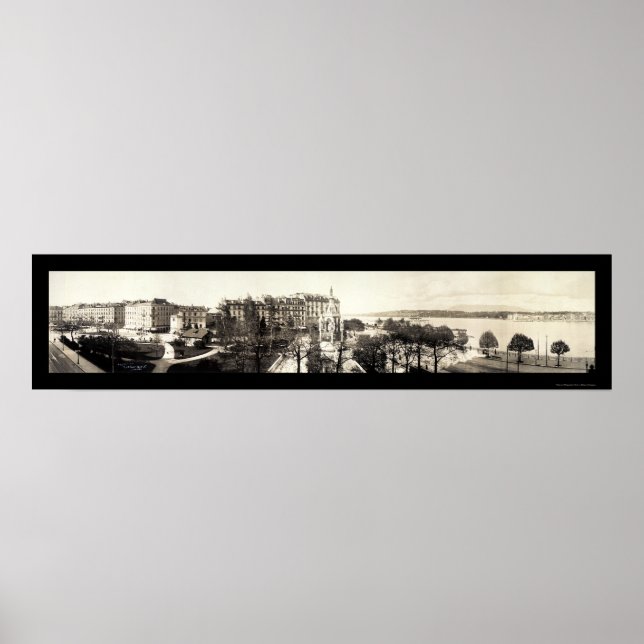 Genève, Schweiz Foto 1909 Poster (Framsidan)