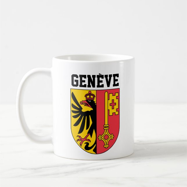 Genève, Schweiz - jackande av arm Kaffemugg (Vänster)