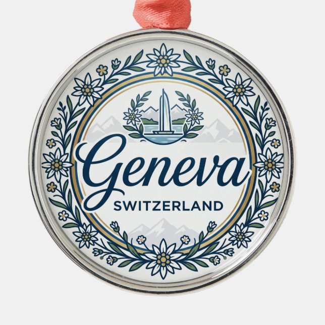 Genève Schweiz Julgransprydnad Metall (Framsidan)