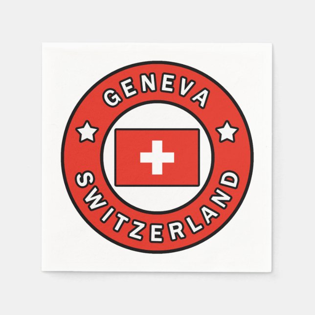 Genève, Schweiz Pappersservett (Framsidan)