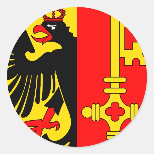 Genève, Schweiz Runt Klistermärke (Framsida)