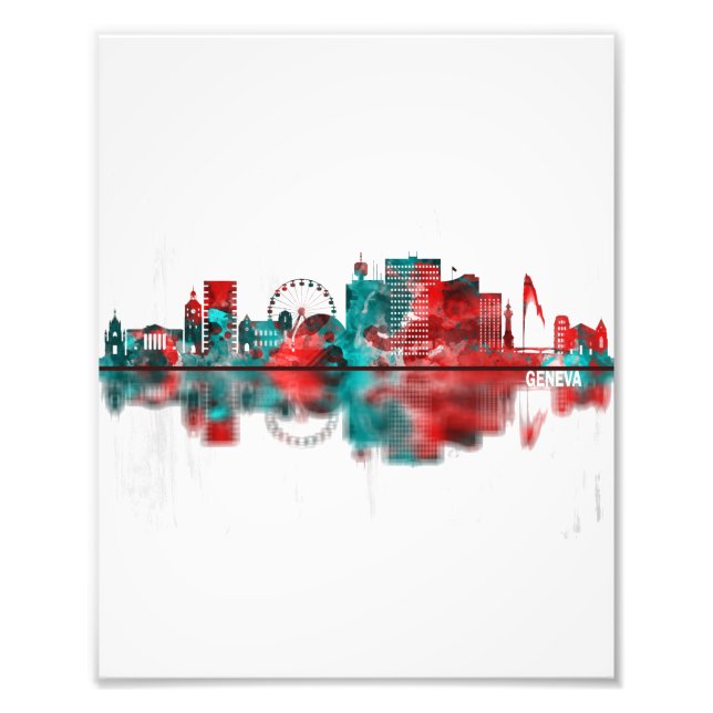 Genève Schweiz Skyline Fototryck (Framsidan)
