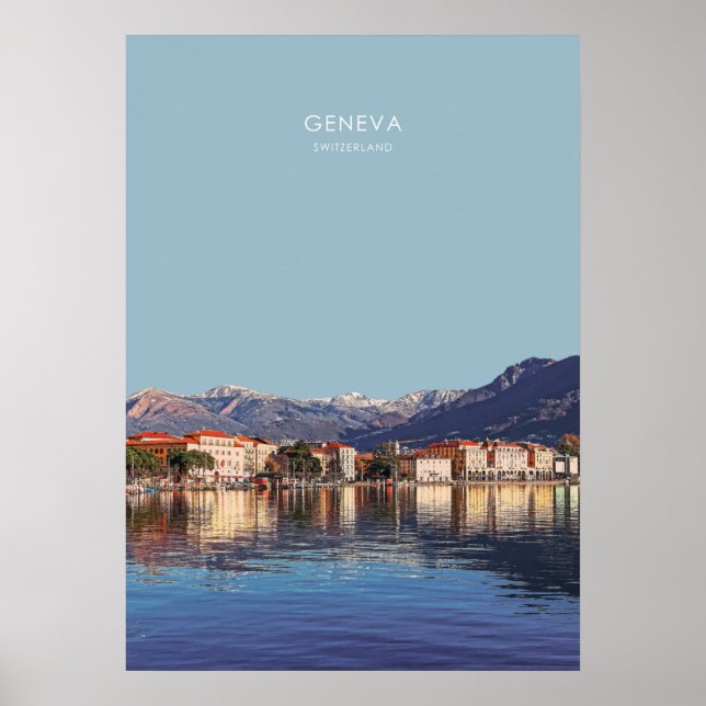 Genève, Schweiz Travel Artwork Poster (Framsidan)