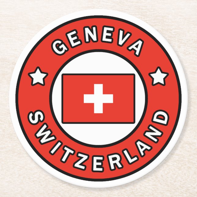 Genève, Schweiz Underlägg Papper Rund (Framsidan)
