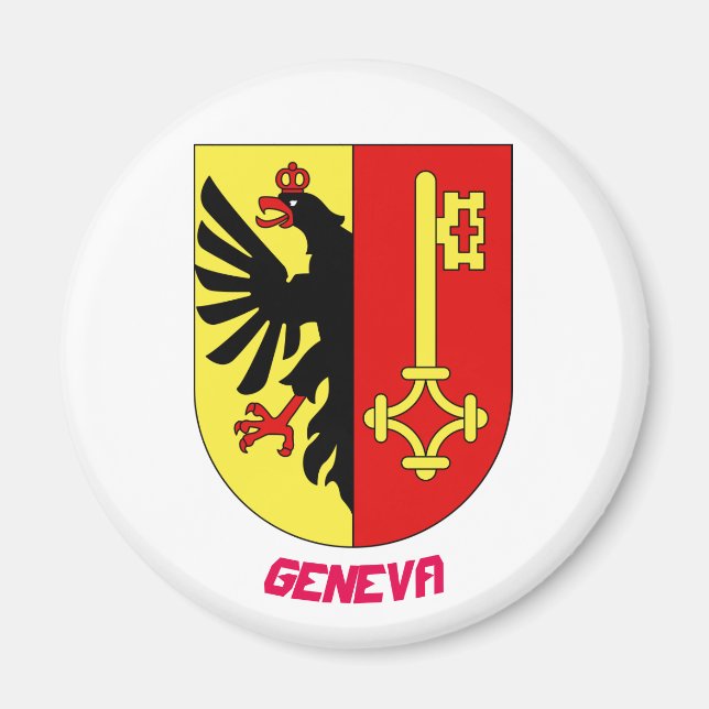 Genève Schweiz Vapensköld Magnet (Framsidan)