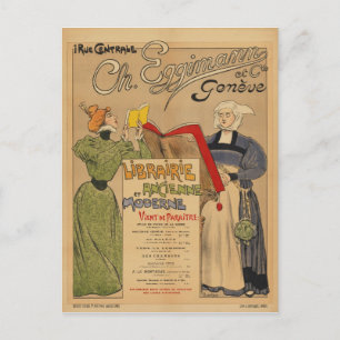 Genève Schweiz Vintage resor Poster Vykort