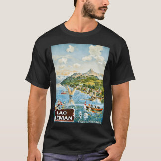 Genève Sjö Lac Leman segelbåtar Schweiz T Shirt