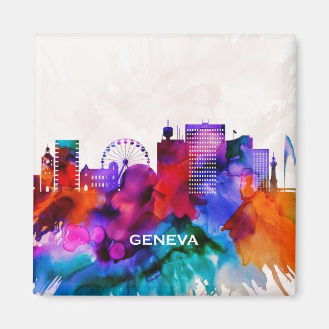 Genève Skyline Magnet (Framsidan)