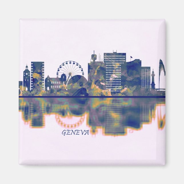 Genève Skyline Magnet (Framsidan)