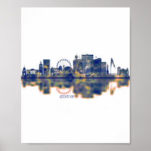 Genève Skyline Poster