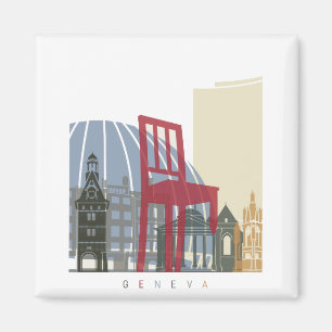 Genève-skylten poster magnet