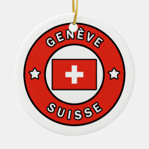 Genève Suisse Julgransprydnad Keramik