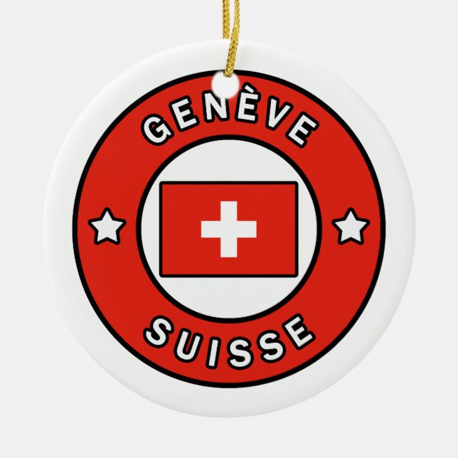 Genève Suisse Julgransprydnad Keramik (Framsidan)