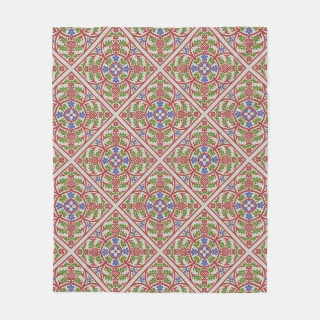 "Geneveive" Gothic Revival Medallion Fleece Blanke (Framsidan)