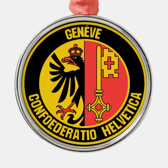 Genèverundans emblem julgransprydnad metall (Framsidan)