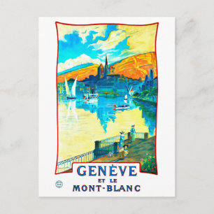 Genèvesjön med utsikt över Mont Blanc Vykort