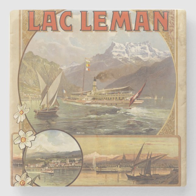 Genèvesjön Resa Stenunderlägg (Framsidan)