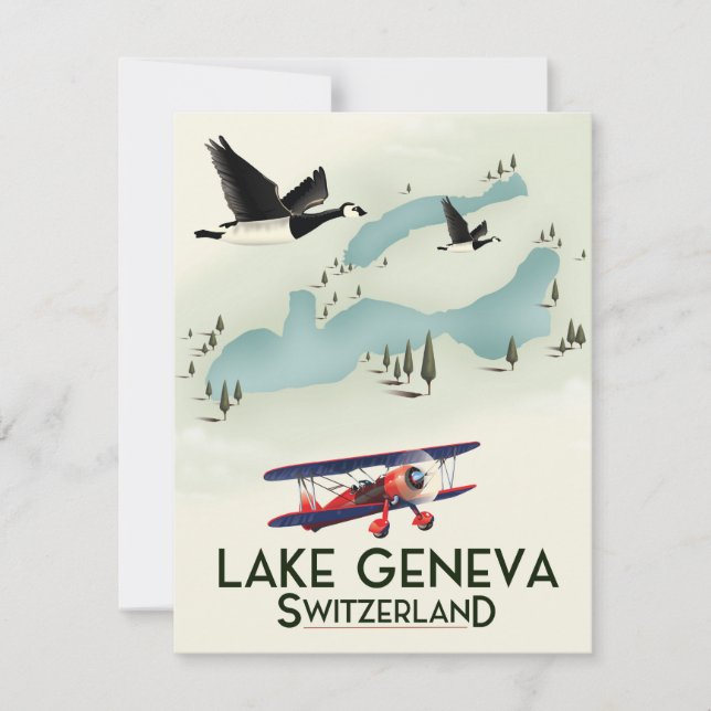 Genèvesjön Schweiz Resaaffisch (Framsida)