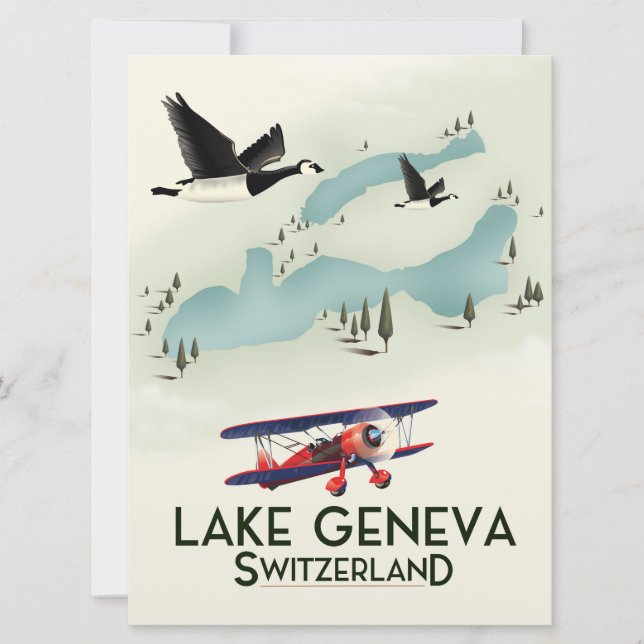 Genèvesjön Schweiz Resaaffisch Inbjudningar (Framsida)