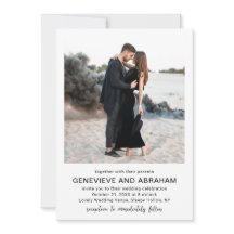 Genevieve Black and White Photo Modern Bröllop