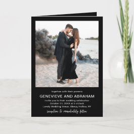 Genevieve Black Photo Modern Bröllop Inbjudan