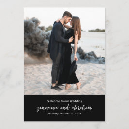 Genevieve Black Photo Modern Bröllop Program