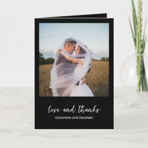 Genevieve Black Photo Modern Bröllop Tack Kort