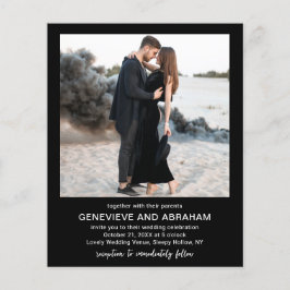 Genevieve Black Photo Modern bröllopsinbjudan Flygblad