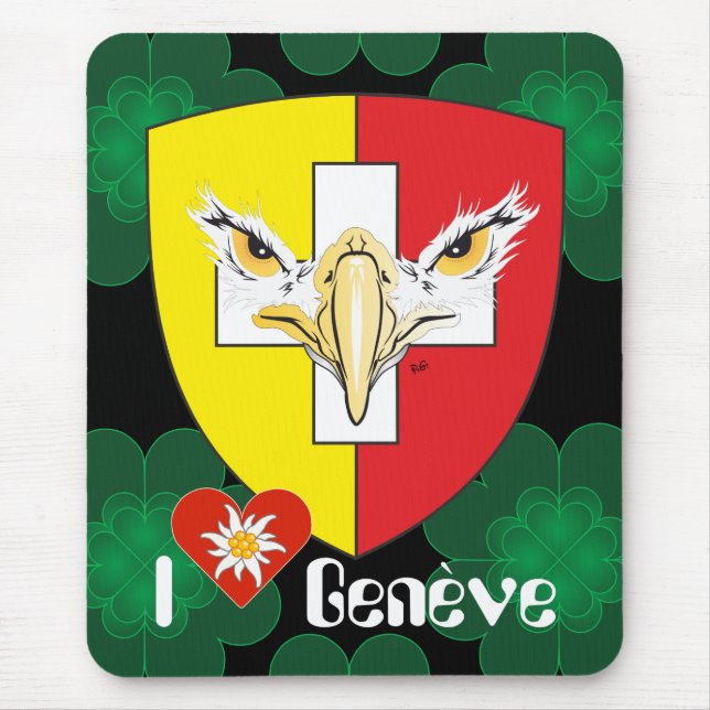 Genf, Genève, Ginevra, Genevra Mousepad Musmatta (Framsidan)