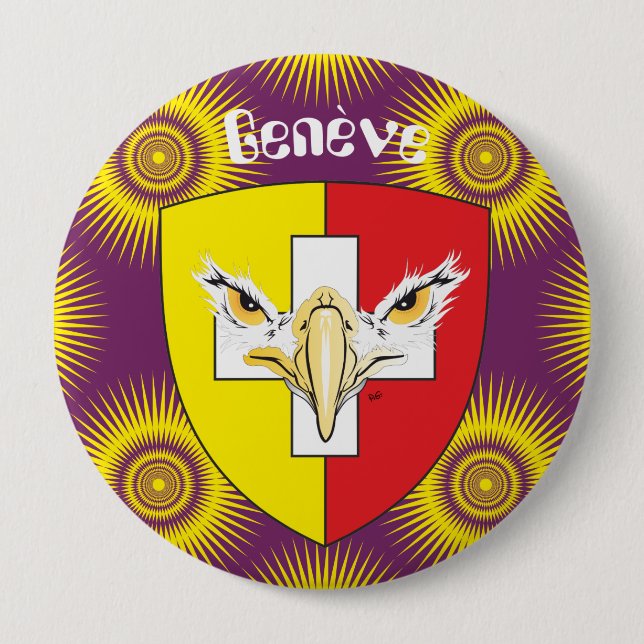 Genf/Genève Schweiz Suisse Svizzera Buttons Knapp (Framsida)