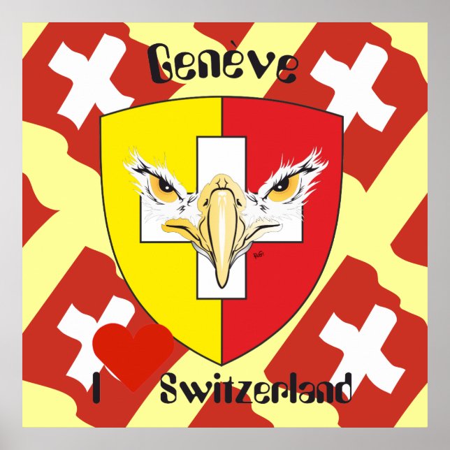 Genf/Genève Schweiz Suisse Svizzera Poster (Framsidan)