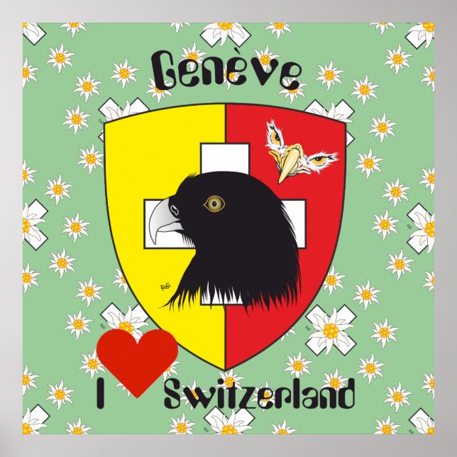 Genf/Genève Schweiz Suisse Svizzera Poster (Framsidan)