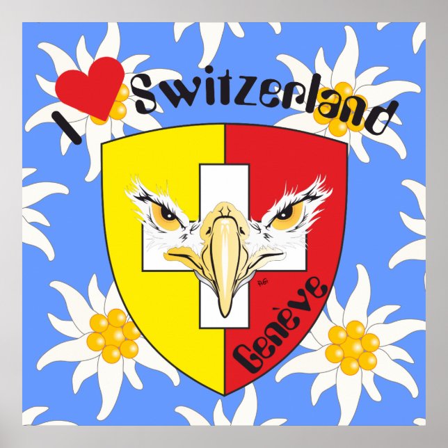 Genf/Genève Schweiz Suisse Svizzera Poster (Framsidan)