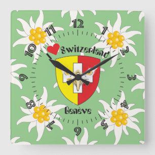 Genf/Genève Schweiz Suisse Svizzera Uhr Fyrkantig Klocka