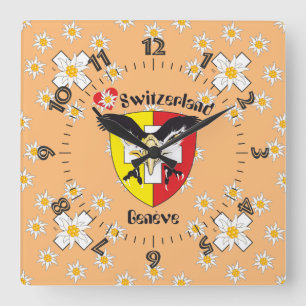 Genf/Genève Schweiz Suisse Svizzera Uhr Fyrkantig Klocka