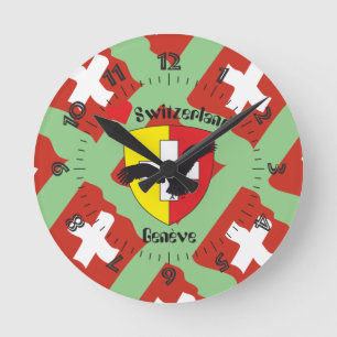 Genf/Genève Schweiz Suisse Svizzera Uhr Rund Klocka