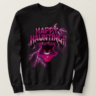 Gengar Shadow Pokémon "Lycklig Hunting" T-Shirt,Hu Lång Ärmad Tröja
