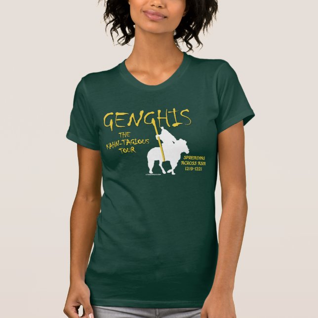 Genghis "Kahn-tagious" turnerar (kvinna mörk) Tee (Framsida)
